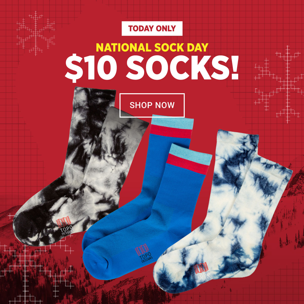 TODAY ONLY 10 Socks! Topo Designs