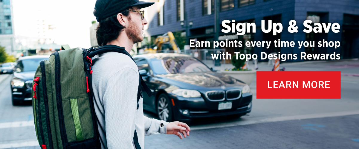 Sign Up & Save with Topo Designs Rewards