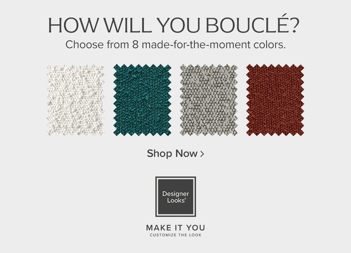 Bouclé—the hottest trend this season. Value City Furniture