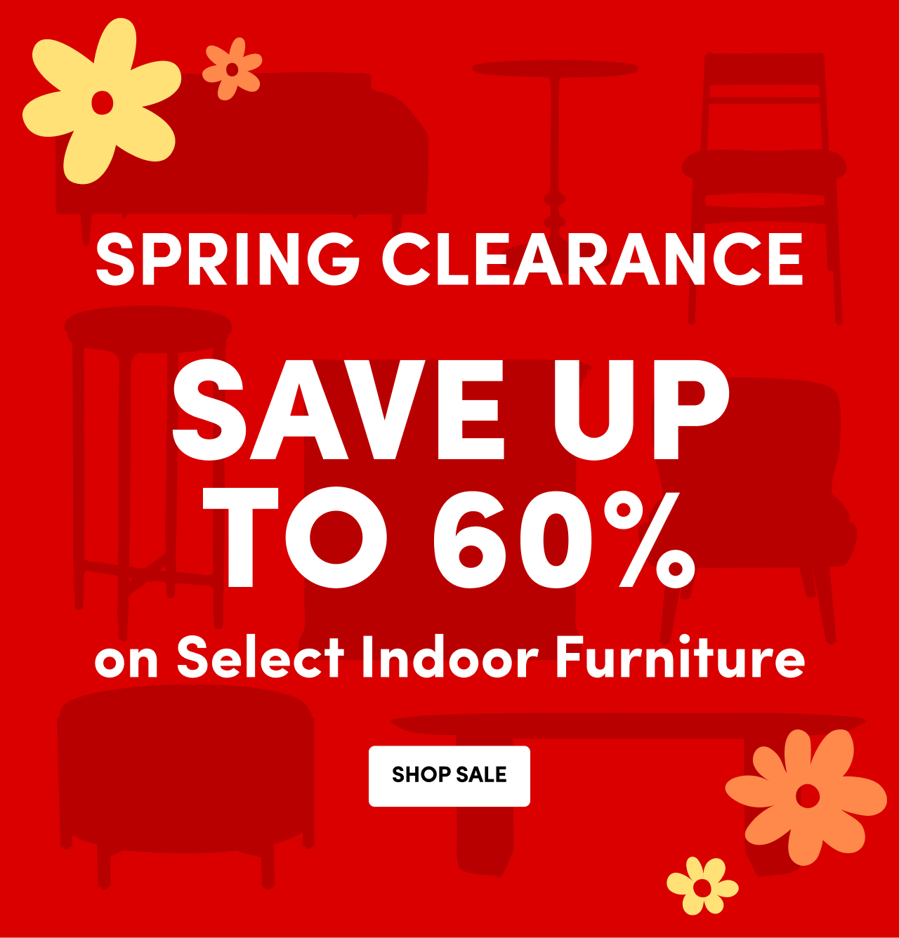 Spring Clearance SAVE UP TO 60% SHOP SALE